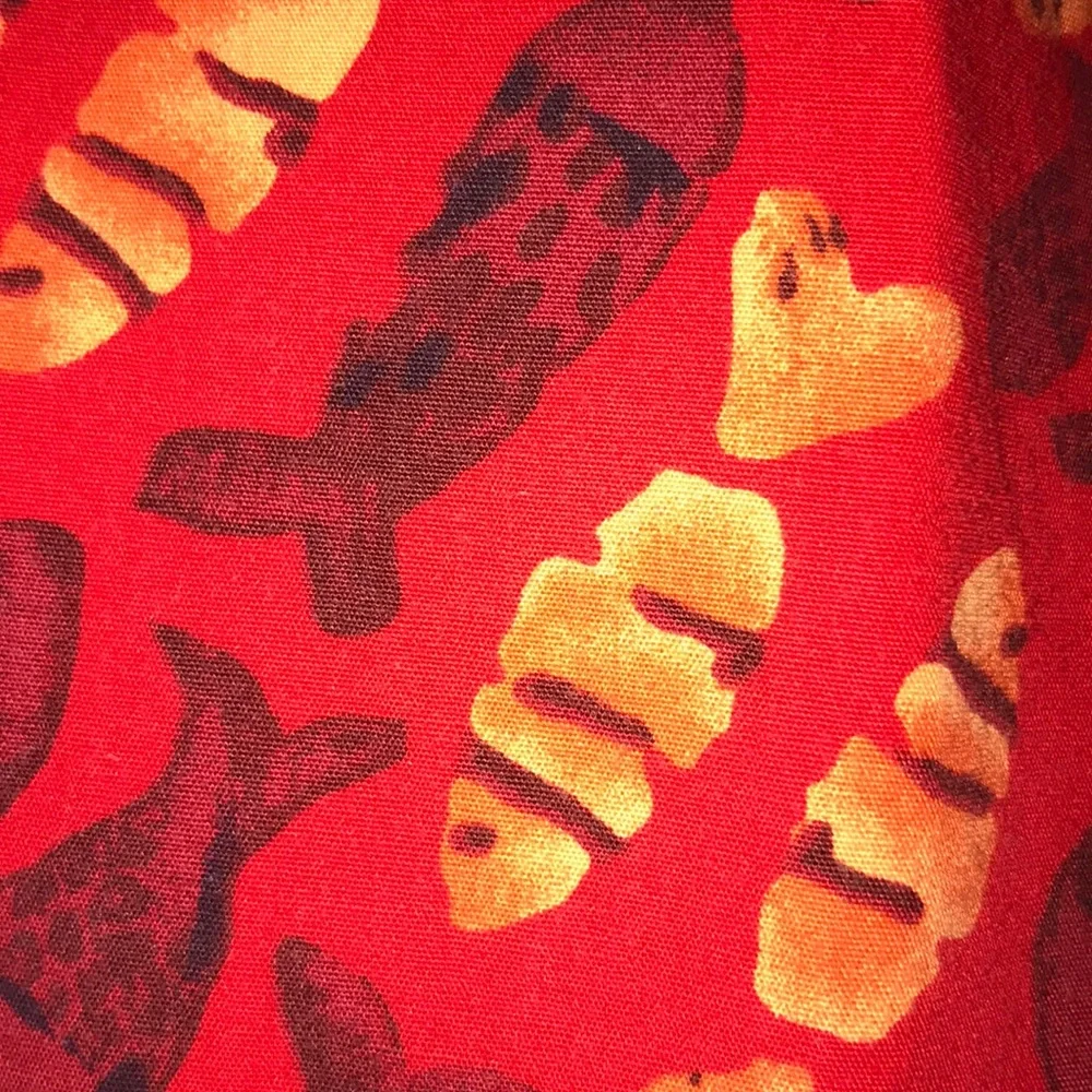 Rare VINTAGE size 4 Gap red fish print poplin button down Hawaiian shirt EUC
